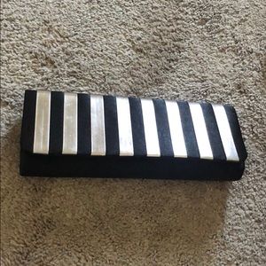 Black/ silver evening clutch